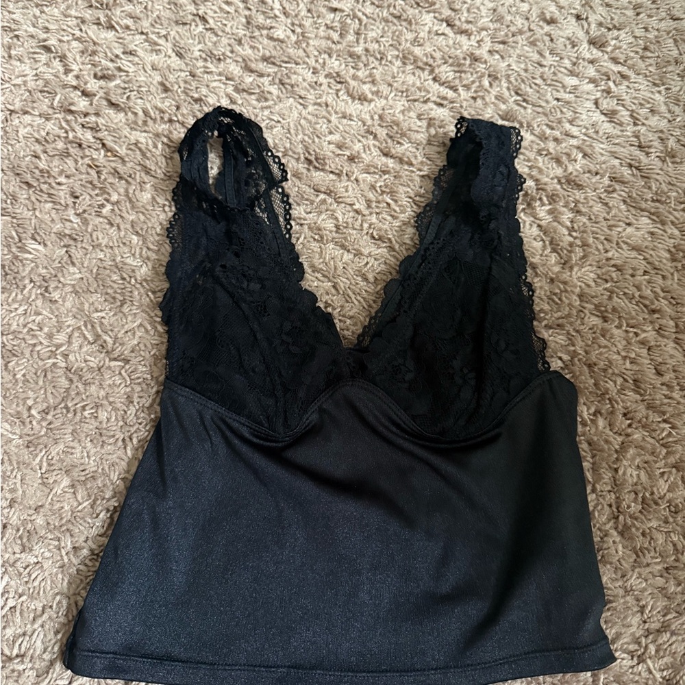 SHEIN Black Lace Cami Top
